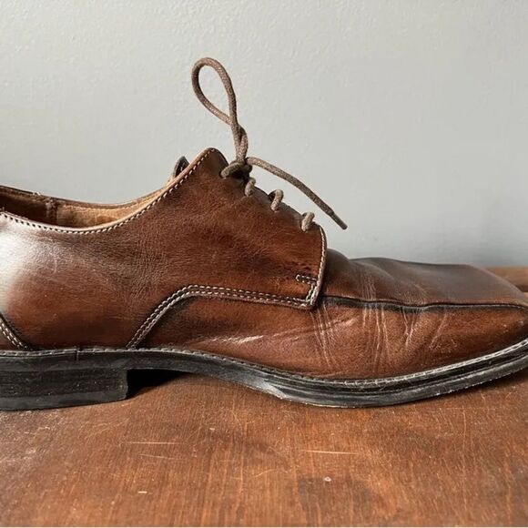 ALDO Mens Brown Leather Lace Up Square Toe Dress Shoes Size 41 main image 4